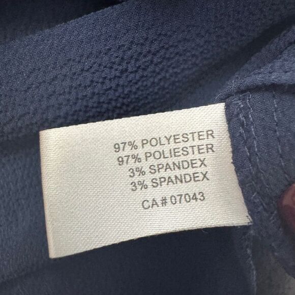 DKNY Ruffle Pleated Blouse Navy - Picture 8 of 9